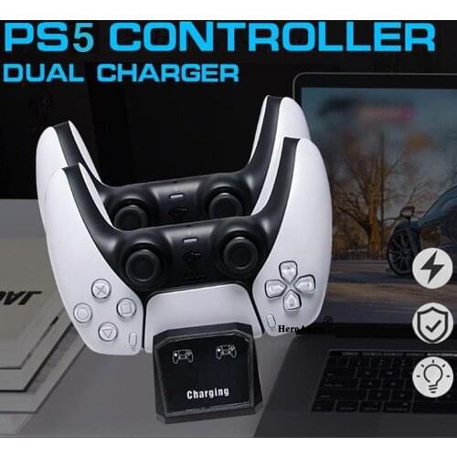 Black Dual Fast Charger For Sony PS5 Wireless Controller USB C Charging Dock Station For PlayStation 5 PS5 Controller Charger