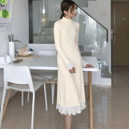 Long Sweater Dresses Women Long Sleeve Knitted Maxi Dress 2021 Autumn Plus Size Women Clothing