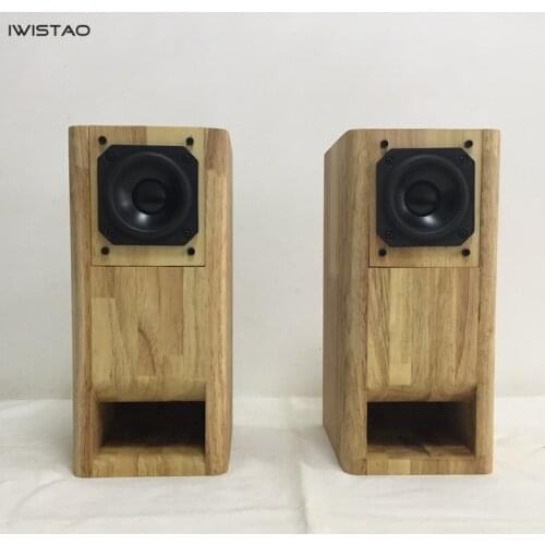 IWISTAO HIFI 3 Inches Full Range Speaker Finished 1 Pair Solid Wood Labyrinth Structure for Tube Amplifier