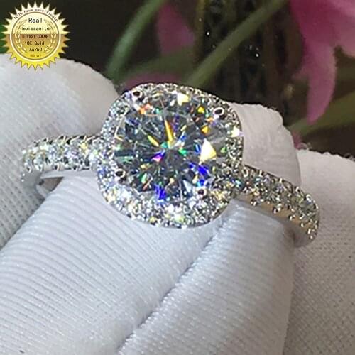 10K Au417 White Gold Ring 1.2.3.4.5 DVVS Moissanite Diamonds Round Wedding Party Engagement Anniversary Ring
