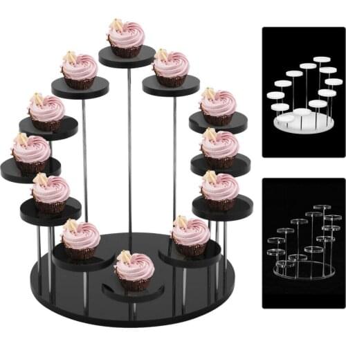 Mini Round Acrylic Jewelry Display Stand Dessert Cake Holder Rack Cupcake Stand Party Tray For Fruit Dessert Snack