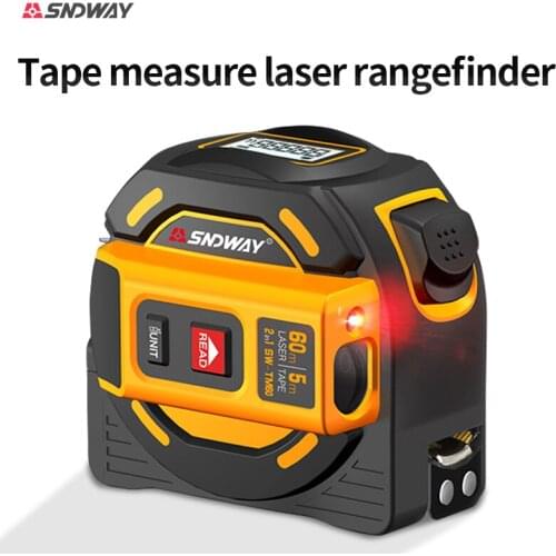 SNDWAY laser rangefinder 40M 60M laser tape measure digital retractable 5m laser rangefinder ruler measuring tool TM40