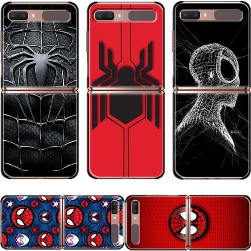 Fashion Mobile Hard Shell Marvel Spiderman Logo For Samsung Galaxy Z Flip 3 5G Black Fundas Shockproof Cover Phone Case