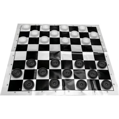 25cm Checkers Set Draughts Compact Foldable PP with Chessboard Plastic Film Checkers Chess Pieces for Kids Children Kids Adults