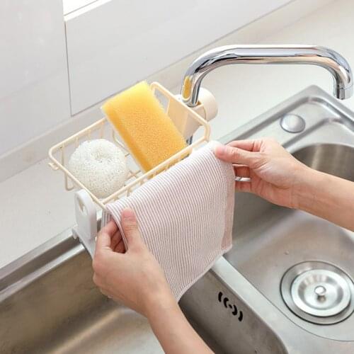 Kitchen Sink Faucet Sponge Soap Storage Organizer Cloth Drain Rack Holder Shelf