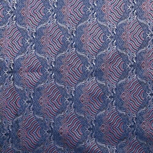 Brocade purplish blue wave fabric for patchwork felt tissue telas women dress children cloth bed sheet coat skirt by 100x75cm
