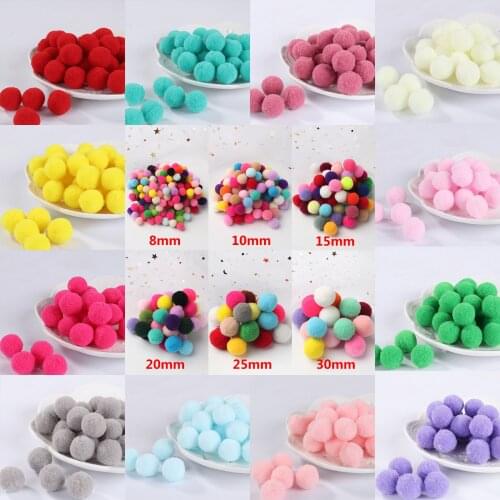 Pompom 8mm 10mm 15mm 20mm 25mm 30mm Soft Pompones Fluffy Plush Crafts DIY Pom Poms Ball Furball Home Decor Sewing Supplies