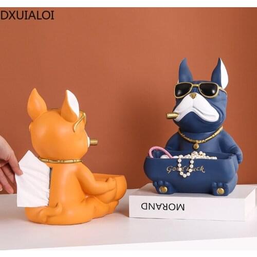 Simple Creative Animal Sculpture Resin Crafts Entrance Key Tray Tissue Box Housewarming Gift Living Room Desktop Decoration