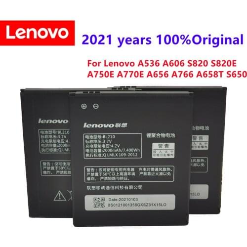Newest Original High Quality BL210 for Lenovo A536 A606 S820 S820E A750E A770E A656 A766 A658T S650 Phone Replace battery