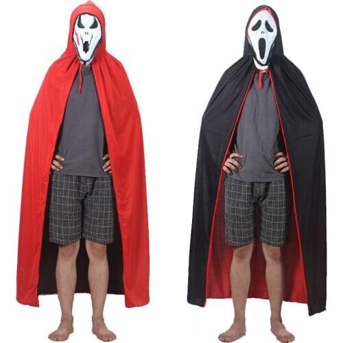 In Stock Halloween Carnival Double-layer Black and Red Child Cloak Unisex Vampire Cos Role-playing Costume Mask Props Gift
