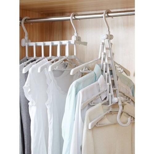 Magic multi-function magic hanger folding multi-storey provincial household wardrobe to receive artifact clothes rack
