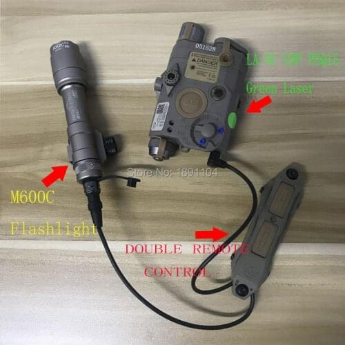 Element LA-5C PEQ15 UHP Green & IR Laser and M600C Flashlight and Double Control Switch (419+072+04040)