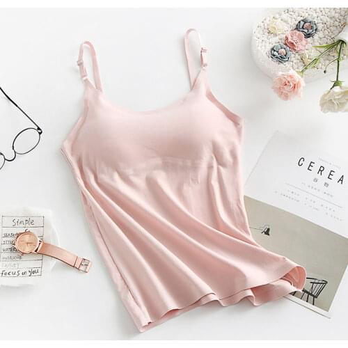 Women 2021 Summer Fashion Solid Color Camisole Tops Female Slim Underwear Vest Tops Ladies Sports Thin Sleeveless Tops E188