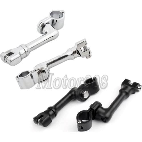 1" 1.25" 1.5" Black Chrome Highway Engine Guard Bar Mount Clamp Foot pegs Rest 4" Short offset For Harley Motorcycle