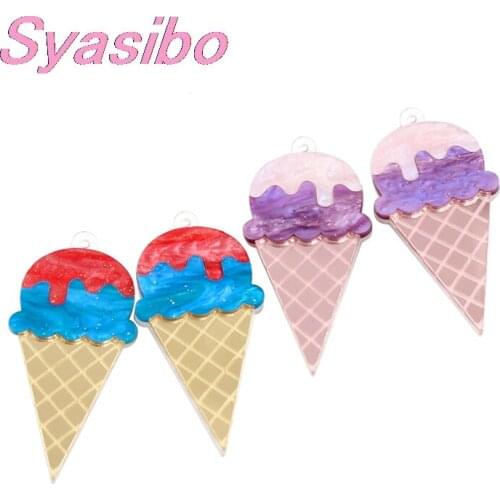 1pair) AC1530-65mm Acrylic Magic Ice Cream For Jewelry Accessories Laser Cutout Monther Party gift ice Cream For Earrings