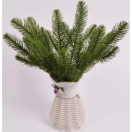 10PCS Artificial Pine Needles Branch Simulation Plant Flower Arranging Accessories For Christmas Trees Decorative Florals