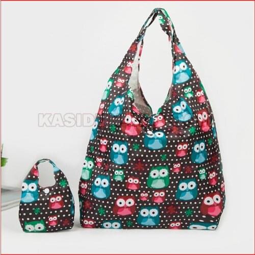 100 pcs/lot) waterproof nylon folding shopping bag foldable