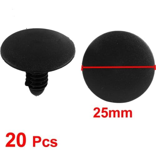 X Autohaux 20Pcs Black Plastic Splash Guard Fastener Rivet Clips 8Mm X 20Mm X 25Mm Interior Weatherstrip Moulding