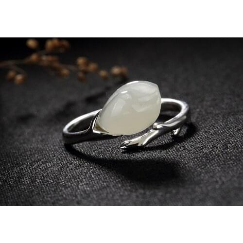 2018 Rushed Promotion Women Diaspore Anniversary Anel Feminino One Deer S925 Pure And Hetian Set Up The Magnolia Ring