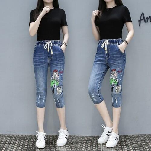 2020 Plus Size 4XL New Women Sexy Casual Cropped Pants Solid Color Button Fly Waist Slim Trousers Breathable Elastic Harem Pants