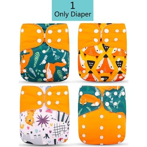 4pcs/Set Baby Reusable Cloth Diaper Fashion Washable Eco-Friendly Adjustable Nappy Cloth Diapers Suit For 0-2 years 3-15kg Baby