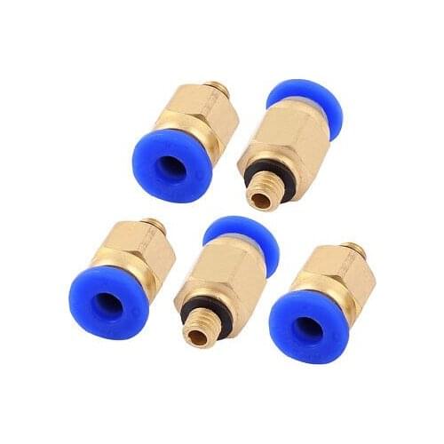 5pcs 5mm Male to 4mm OD Push In Tube Quick Release Air Pneumatic Fitting