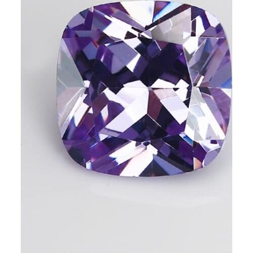 50PCS 5x5~15x15mm Cushion Shape Loose CZ Stone Lavander AAAAA Cubic zirconia Synthetic stone For Jewelry DIY Gems Stone