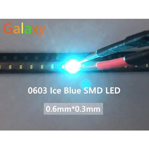 500PCS/0603 Ice Blue 1608 Ice Blue Clear Ultra Bright Blue SMD LED Indication