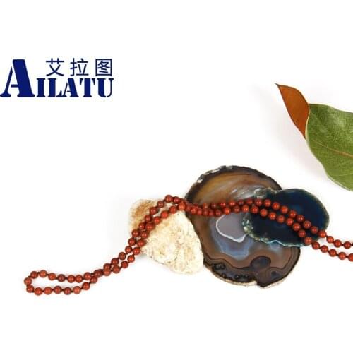 Ailatu Natural Stone Jewelry 8mm Red Color Stone Beads Fashion Necklace and Bracelet Healing Balance Prayer Male