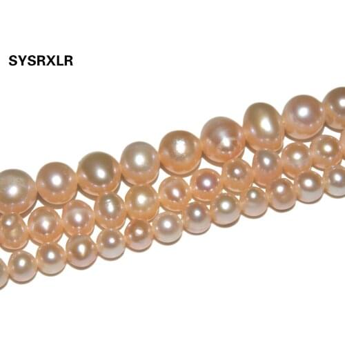 5-8 MM 100% Irregular Natural Freshwater Pearl Beads Champagne color Pearl Loose Beads DIY Necklace Bracelet Jewelry Making