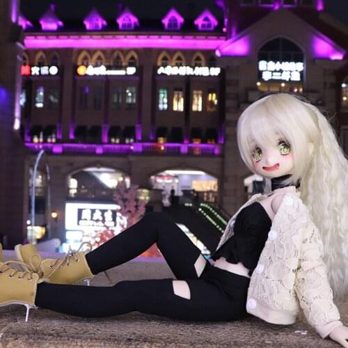 D03-P389 children toy BJD DD SD MSD 1/6 1/4 1/3 dolls clothes black color Hole Tight trousers 1pcs