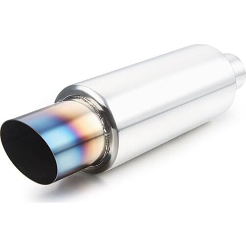 Resonator 2 Inch Performance Muffler, 3 Inch Outlet N1 Burnt, 14.6 Inch Overall Length Stainless Steel