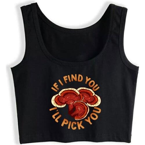 Crop Top Female Mushroom Hunting graphic for a Reishi Lover Kawaii Harajuku Custom Tops Women