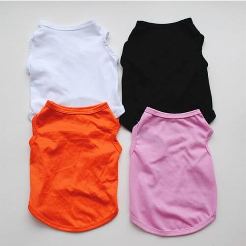Summer Solid Color Dog Clothes Vest For Small Dogs Comfortable Dog T-shirt Sleeveless Cool Cat Pet Costume Pet Dog Accessories