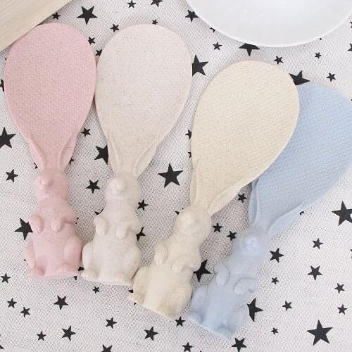 Creative Rabbit Shaped Standing Rice Paddle Non-Sticky Spoon Health Plastic Cute Economic Cooking Tools Kitchen Accessories