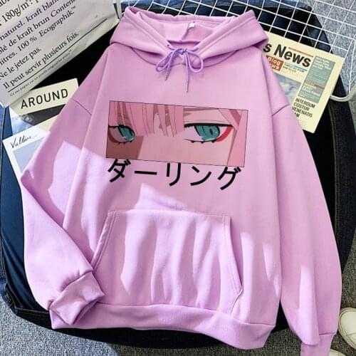 Darling In The Franxx Cute Tops Hoodies Winter Clothes Women Clothing Long Sleeve Japanese Anime Kawaii Zero TWO Bluzy Pullover