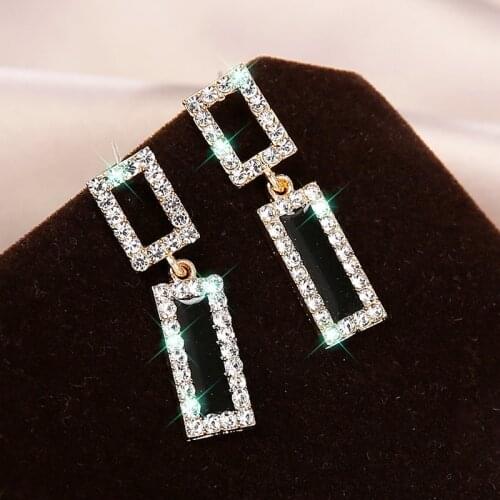 Fashion Earrings Temperament Long Section Korean Personality Earrings Geometric Shiny Earrings Ear Jewelry Gift