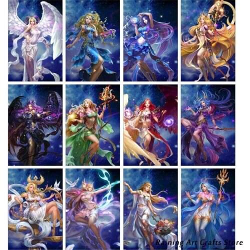 5D Diy Diamond Painting 12 Constellation Fairy Embroidery Cross Stitch Kit Mosaic Picture Girl Birthday Gift Handmade Home Decor