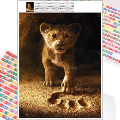 5D DIY Diamond Painting Kit Animal Lion King Paw Print Mosaic Embroidery Full Square Round Christmas Gift Home Decoration