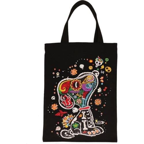 2021 New DIY Diamond Painting Handbag Handmade Shoulder Shopping Storage Canvas Bag Gift