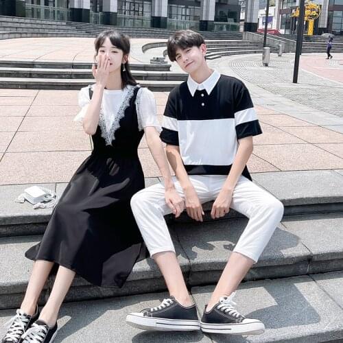 Sweetheart 2021 summer short sleeve new two-piece set couples clothes couples clothing