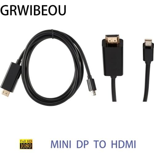 Mini Displayport Male To HDMI Male 1.8m Cable Adapter Video Audio Converter Mini DP To HDMI 1080P HDTV for PC Laptop Projector