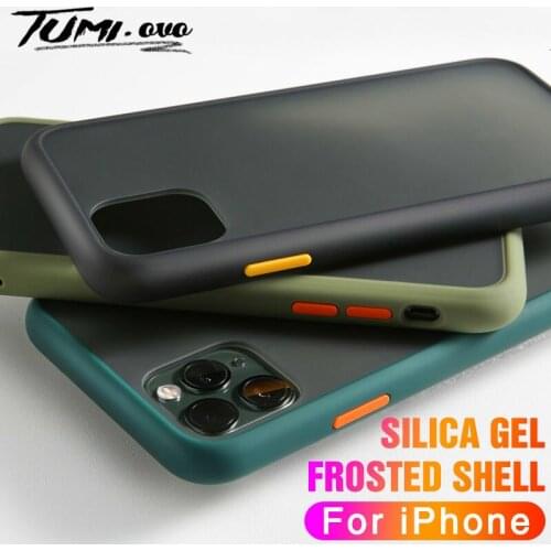 Shockproof Armor Matte Bumper Case For iPhone 11 Pro Max Soft Silicone Cases For iPhone X XR XS Max 8 7 6S 6 Plus Back Cover