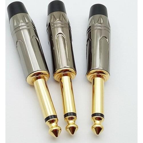 6.35mm Jack Connector,Gold Plated, Microphone Plug, Mono 6.35mm Audio Plug