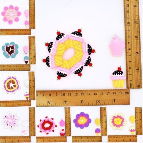 10 pcs DIY Crafts Flatback Lovely Cupcakes Ice Cream Fit Hair Accessory Phone Case Backpack Storage Box