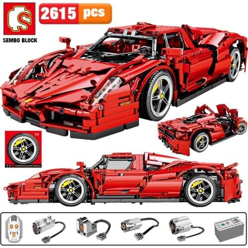 SEMBO 2615pcs MOC City Remote Control Sports Car Building Blocks Electric RC Racing Car Model Creator Bricks Toys for Boys