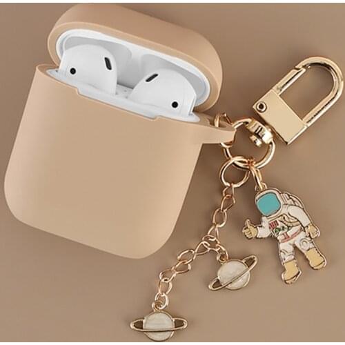 Cosmic Astronaut Spaceman Silicone Case for Apple Airpods 1 2 Accessories Bluetooth Earphone Protective Cover Box Case Key ring