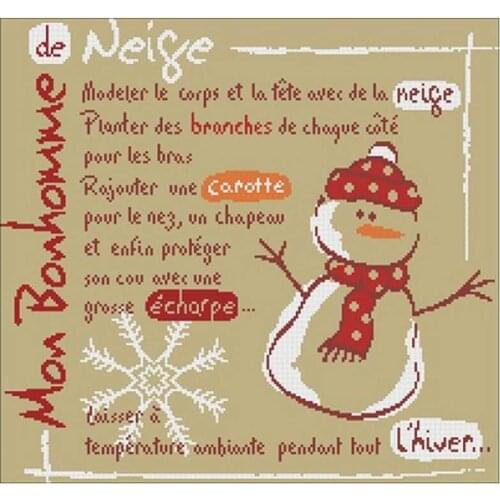 Snowman cartoon Patterns Counted Cross Stitch 11CT 14CT DIY wholesale Chinese Cross Stitch Kits Embroidery Needlework Sets