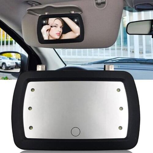 1 Pc Universal LED Car Interior Mirror Touch Switch Makeup Mirror Sun Visor High