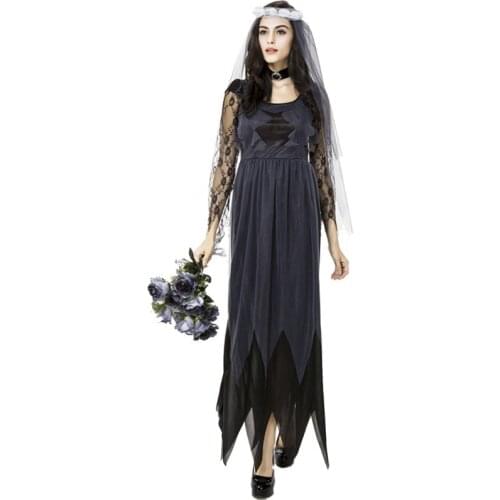 Real Time Lace Edge Gauze Ghost Bride Serve Woman Fund Halloween Cosplay Serve Exit Game Uniform